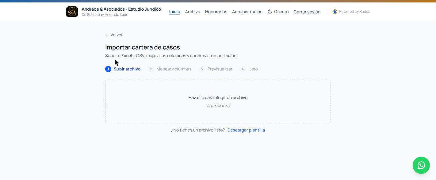 Importar, paso 1