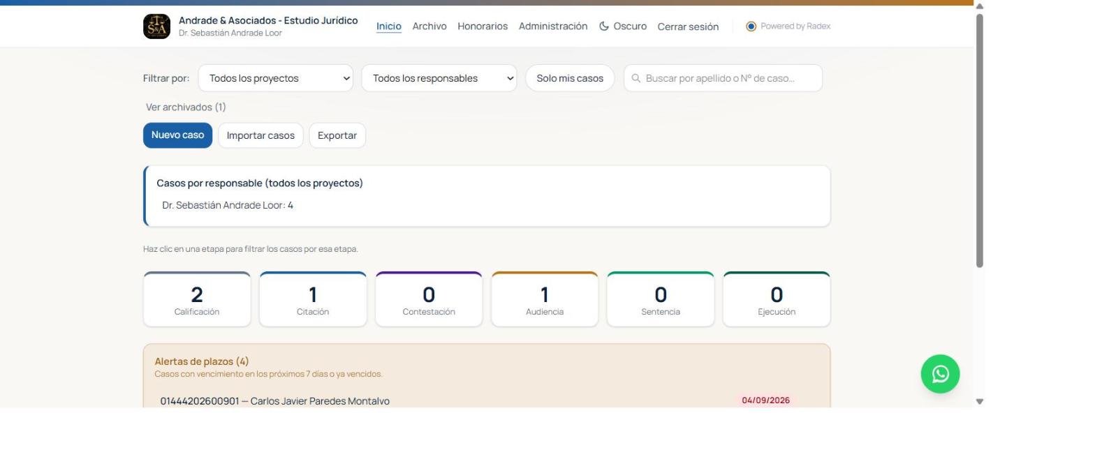 Botones del dashboard