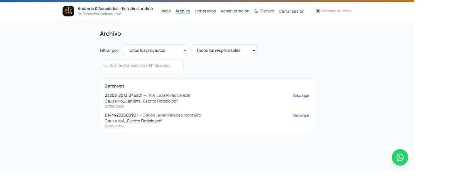 Vista global Archivo