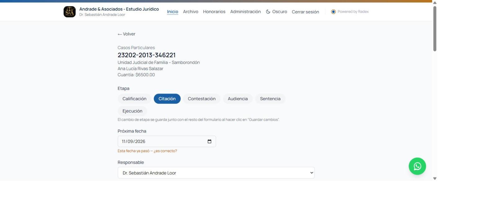 Aviso de fecha vencida