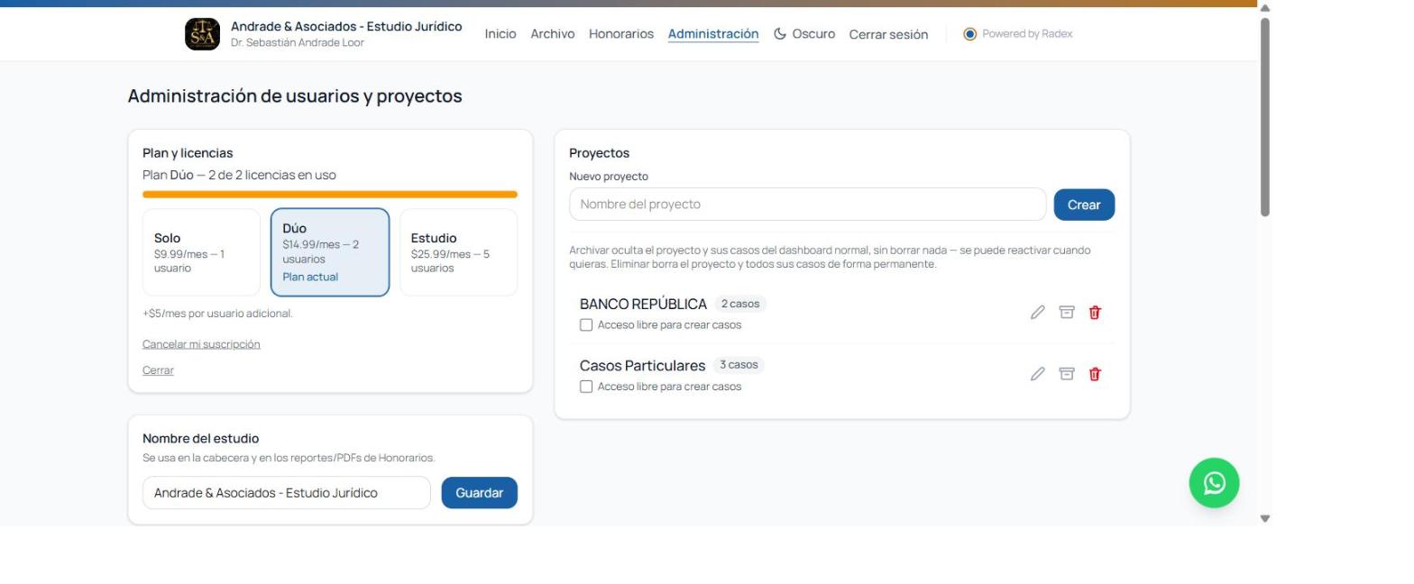 Selector de planes